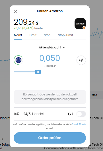 Trading 212 Aktie Kauforder