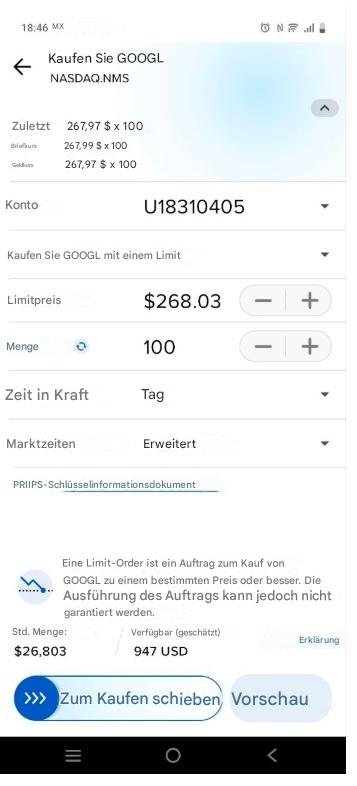 interactive brokers kauforder