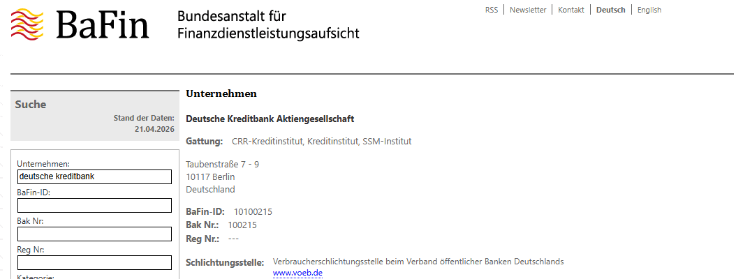 DKB Sicherheit 2026 mit EZB- und BaFin-Aufsicht sowie Sondervermögen im Depot