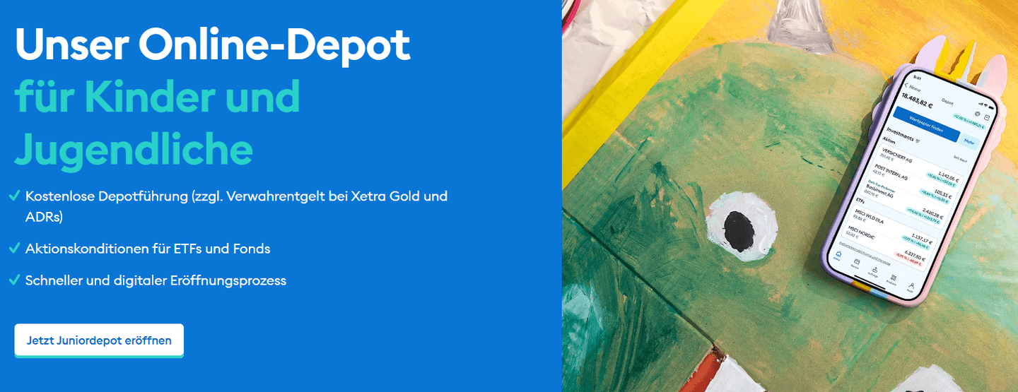 DKB Juniordepot 2026 mit ETFs, Fonds, Aktien und Anleihen für Kinder
