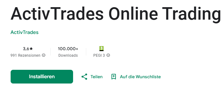ActiveTrades Bewertungen Play Store