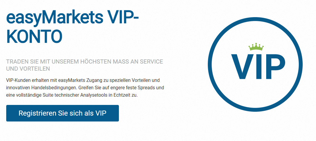 easyMarkets VIP-Service 2026 mit persönlichem Analysten und Zugang ab 10000 USD