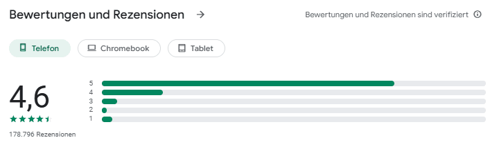 Nutzerbewertungen von Trading212 auf Google Play Store.