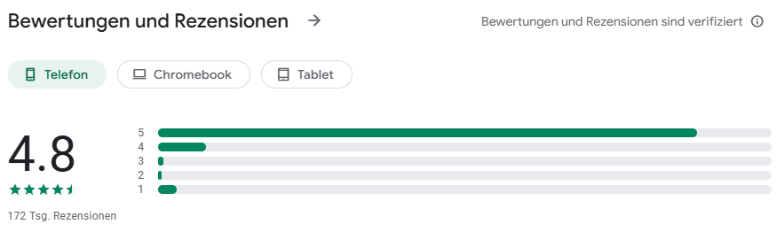 Bewertungen von Trade Republic auf Google Play Store