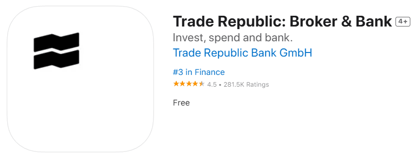 Bewertungen der Trade Republic App von den Nutzern von Apple