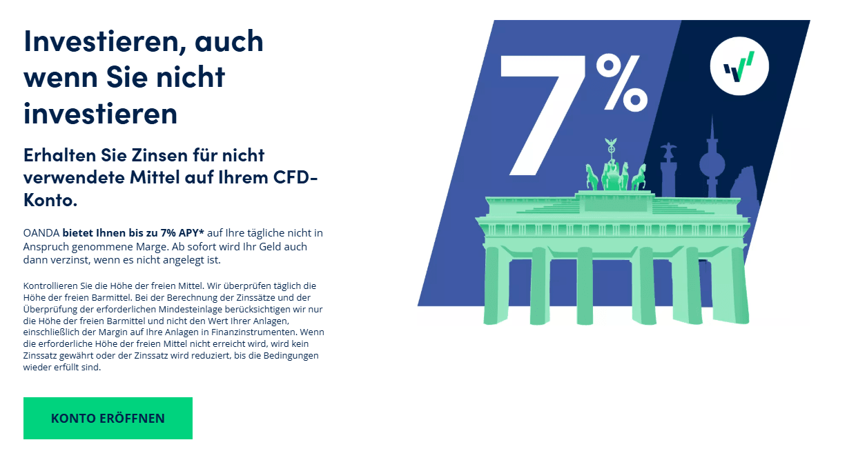 Zinsen von Oanda auf nicht investiertes Margen
