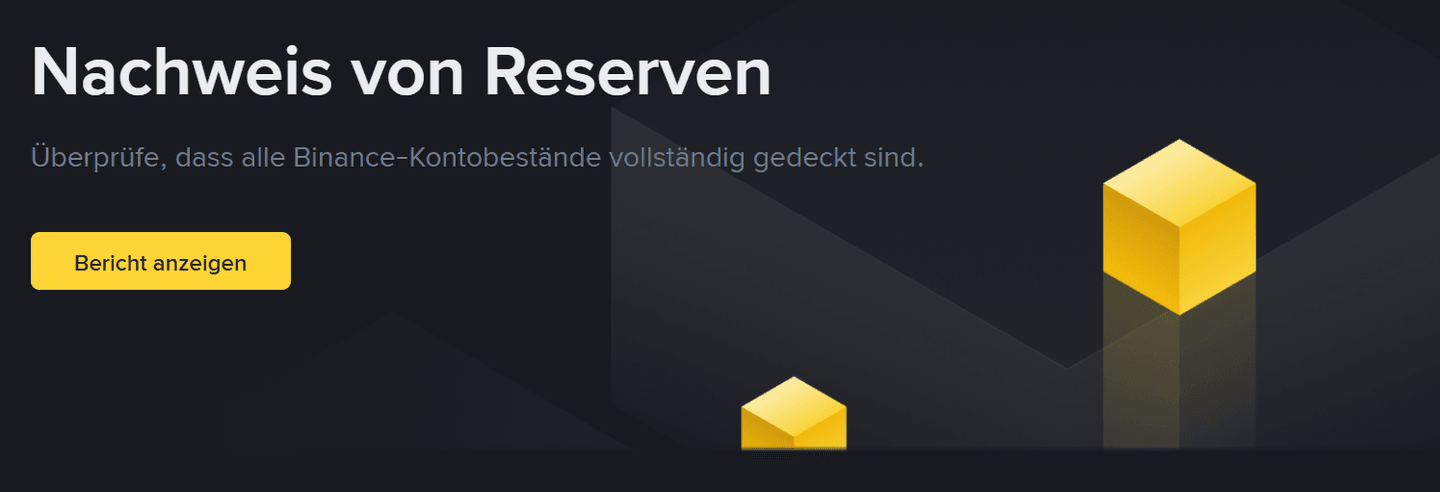 Proof of reserves (nachweis von Reserven) von Binance