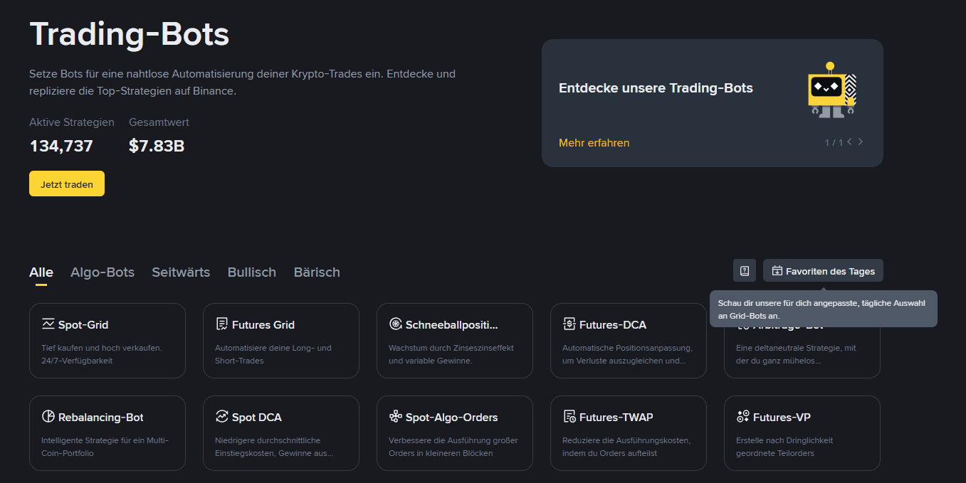 Trading Bots von Binance