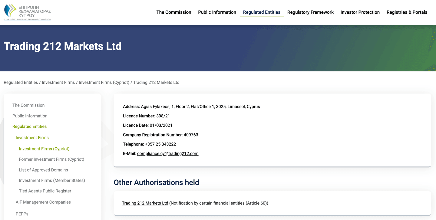 CySEC Regulierung von Trading 212