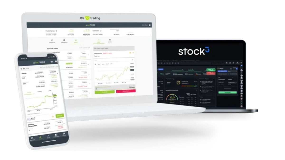 justTRADE Plattform 2026 mit drei Börsenplätzen, Quote-Request und Ordertypen