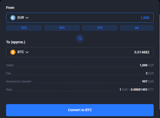 YouHodler zeigt in der App den Kauf von Kryptowährungen und den direkten Tausch über die Exchange