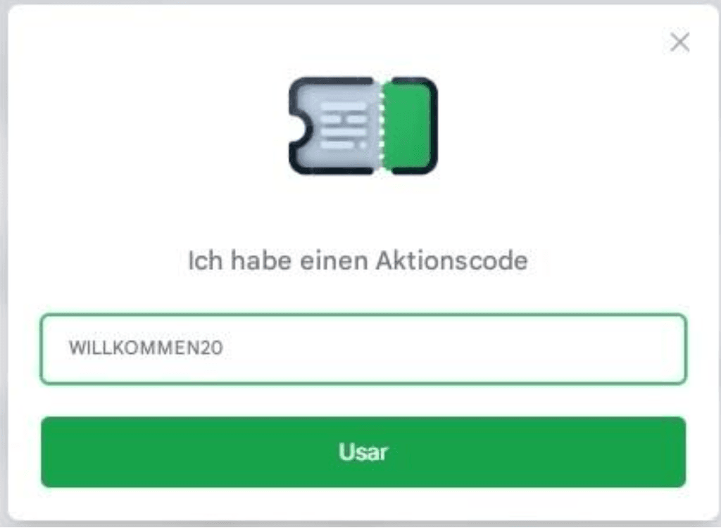 WILLKOMMEN20 als Aktionscode bei Freedom24