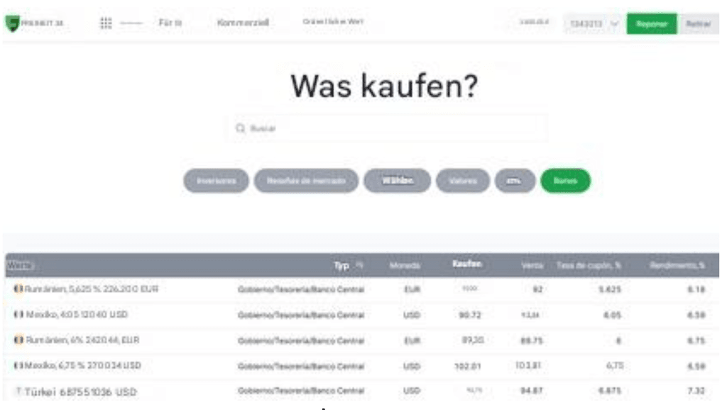 Staatsanleihen bei Freedom24 suchen