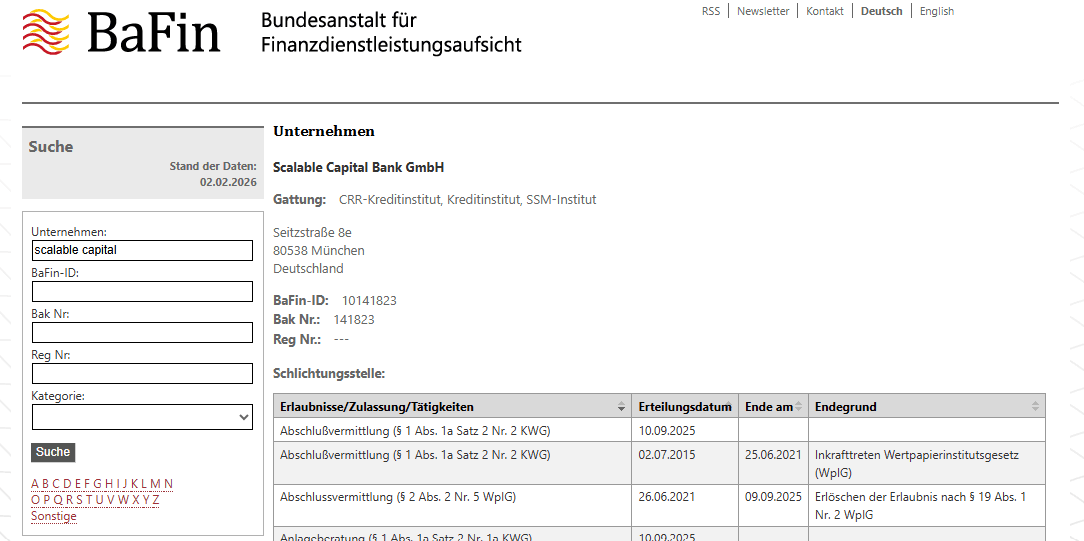 Scalable Capital Regulierung in der BaFin