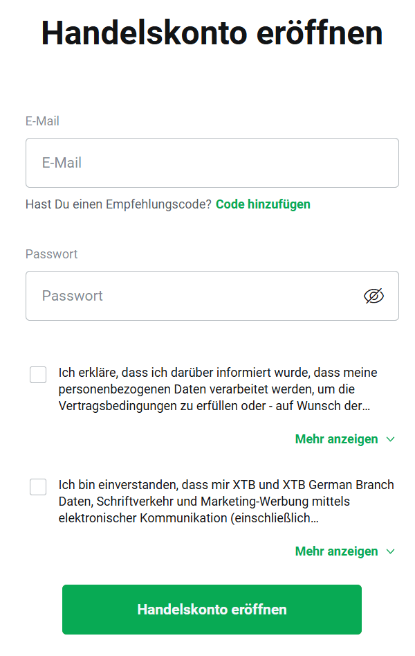 schritt eins handelskonto xtb