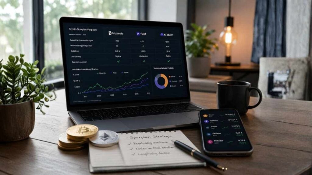 Krypto Sparplan Vergleich: Finst, Bitpanda und Kraken im Vergleich