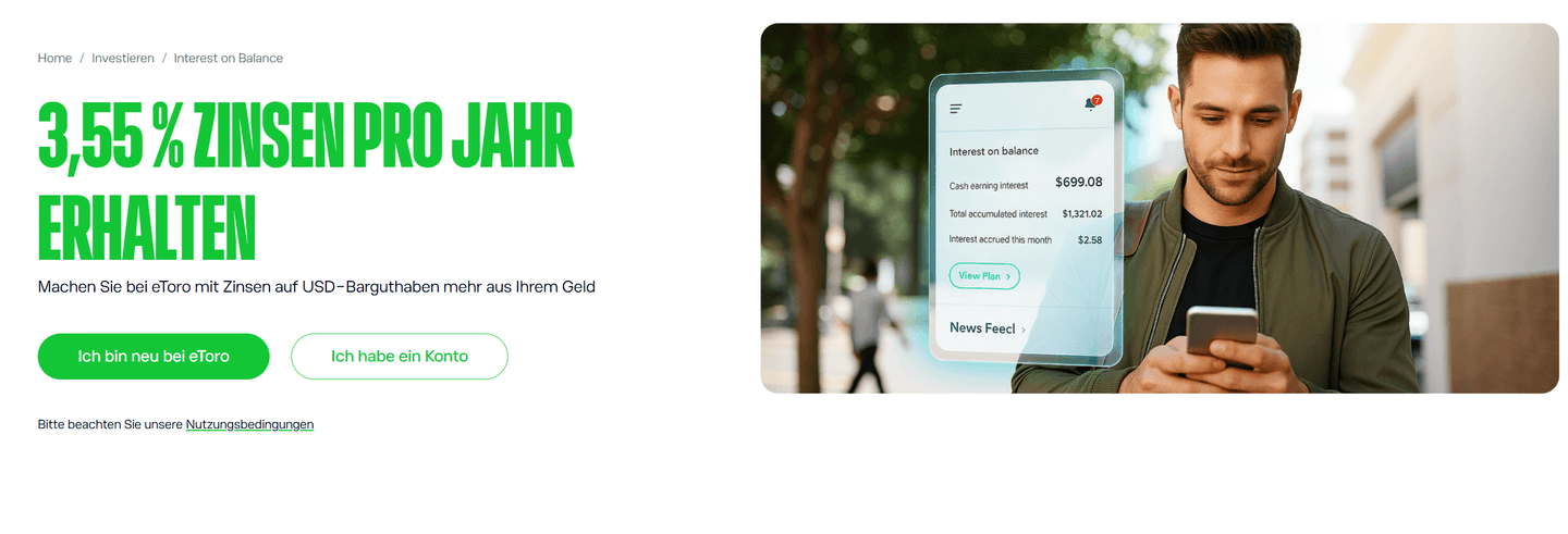 eToro Guthabenzinsen 2026