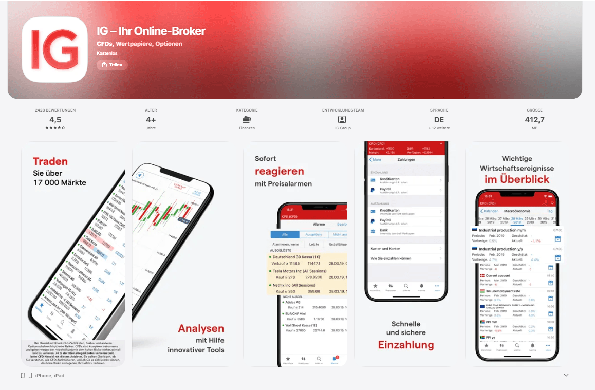 App Store Bewertungen IG Markets