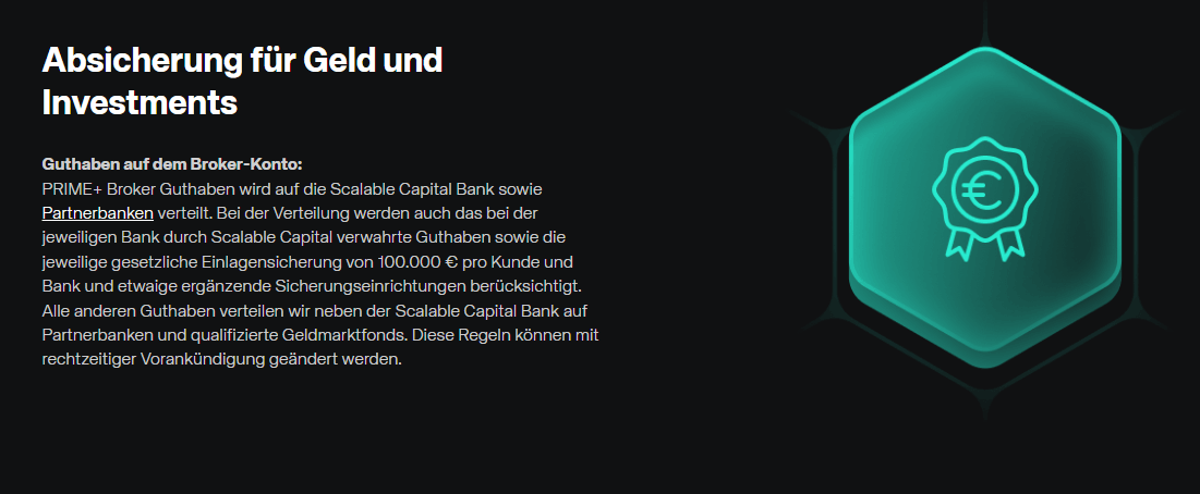 Absicherung bis zu 500.000€ bei Scalable Capital