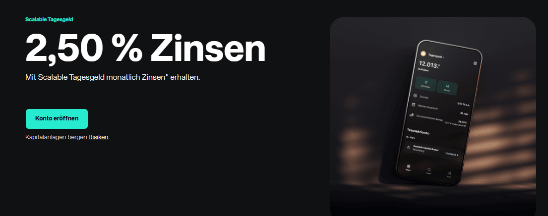 Scalable Capital Tagesgeld ab Februar 2026