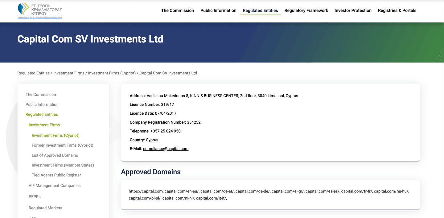 Capital.com Regulierung CySEC