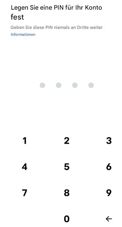 sicherheits PIN fuer die erstellung des Trade Republic Kontos