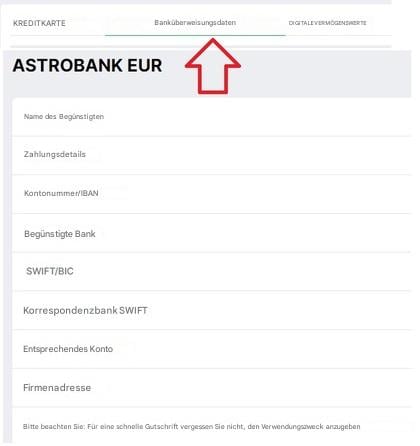 Schritt 2: Mindesteinzahlung vornehmen
