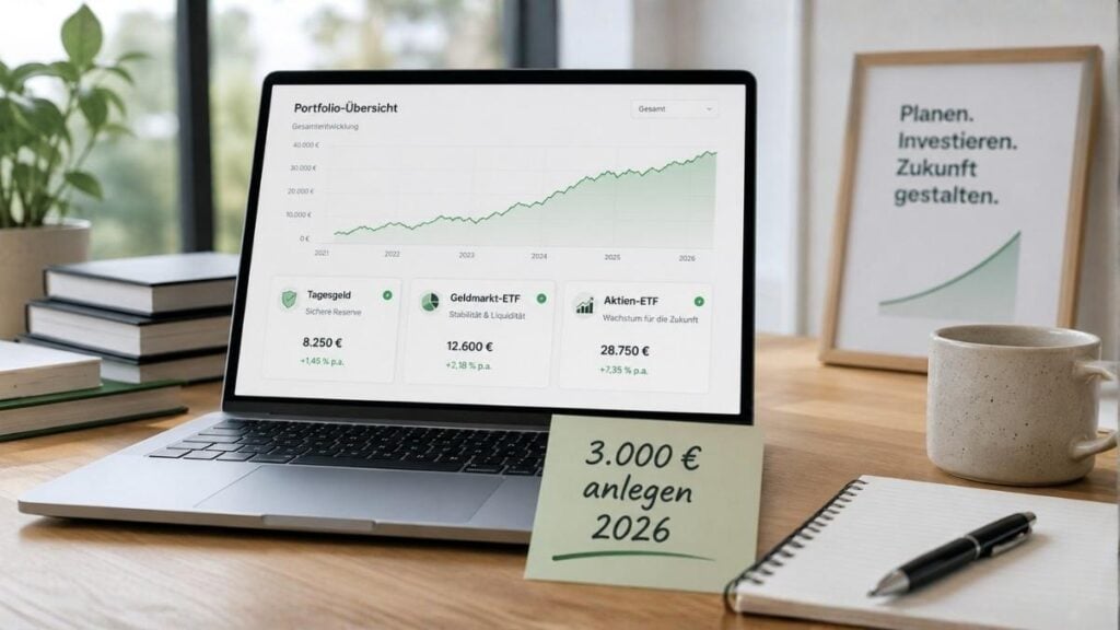 3.000 Euro anlegen 2026 — Portfolio-Strategie für Einsteiger und erfahrene Anleger