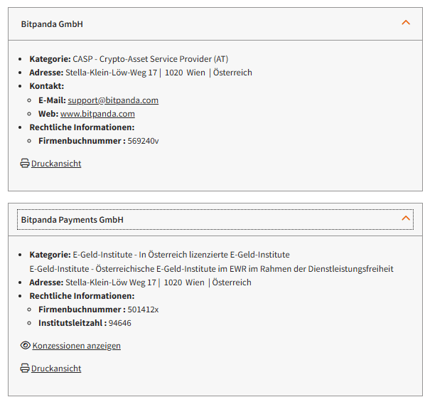 Bitpanda Regulierung österreich